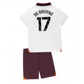 Manchester City Kevin De Bruyne #17 Koszulka Wyjazdowych Dziecięca 2023-24 Krótki Rękaw (+ Krótkie spodenki)